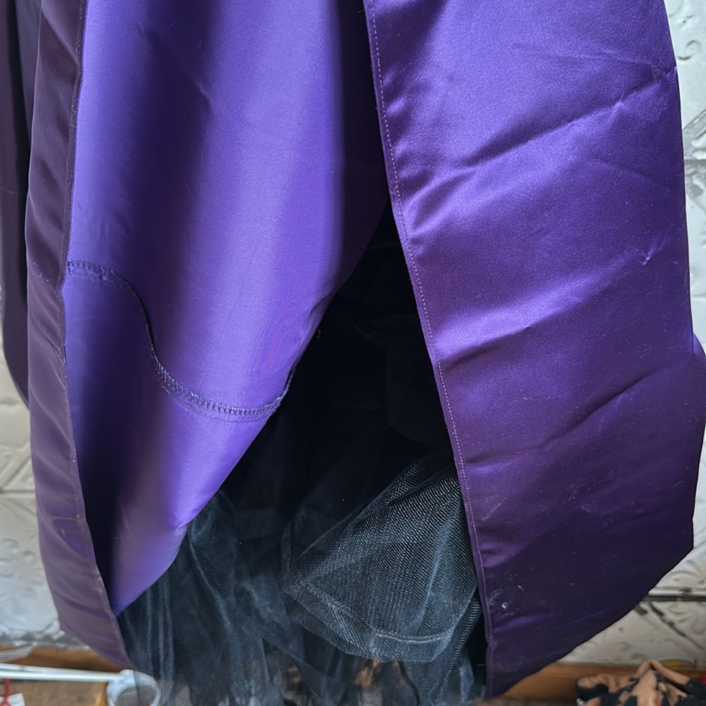 Elegant satiny ballroom Gunne Sax Purple Women's Dress with tulle - Picture 5 of 5